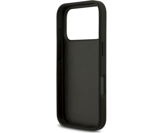Guess PU Fixed Glitter 4G Metal Logo Case Aizsargapvalks priekš iPhone 18 Pro / melns Neoriģinālie Maciņi