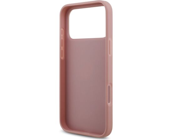 Guess PU Fixed Glitter 4G Metal Logo Case Aizsargapvalks priekš iPhone 18 Pro Max / rozā Neoriģinālie Maciņi