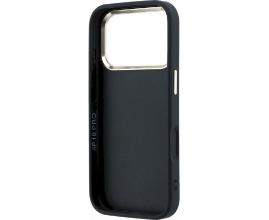 Guess PU 4G Resin Metal Logo Case Aizsargapvalks priekš iPhone 18 Pro Max / melns Neoriģinālie Maciņi