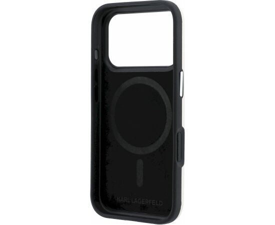 Karl Lagerfeld PU Semi Wrap Smooth Sketch Bodies Magsafe Case Aizsargapvalks priekš iPhone 18 Pro Max / bēšs Neoriģinālie Maciņi