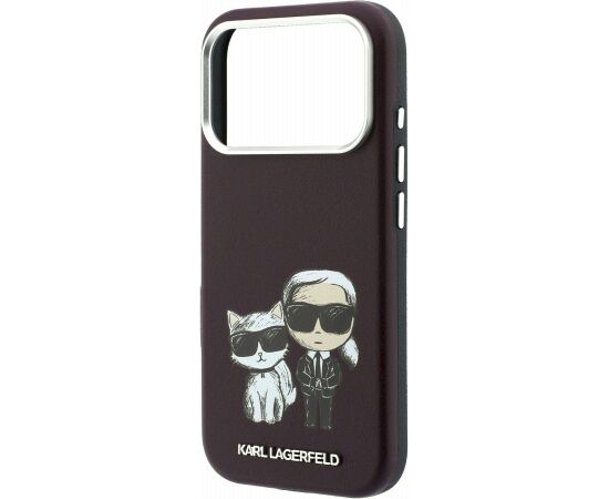 Karl Lagerfeld PU Semi Wrap Smooth Sketch Bodies Magsafe Case Aizsargapvalks priekš iPhone 18 Pro Max / bordo Neoriģinālie Maciņi