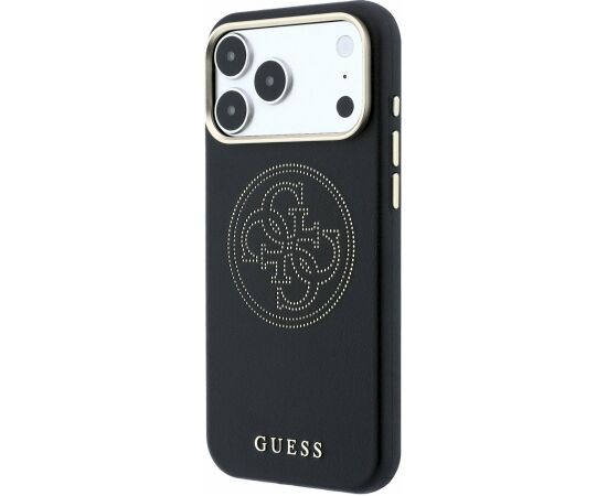 Guess PU Semi Wrap Perforated 4G Logo MagSafe Case Aizsargapvalks priekš iPhone 18 Pro Max / melns Neoriģinālie Maciņi