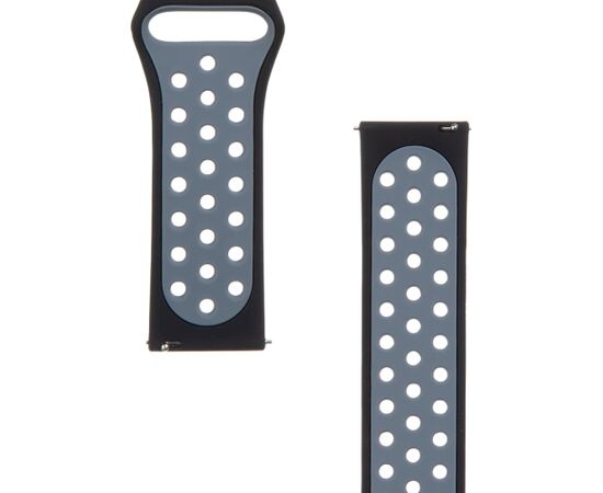 Tactical 267 Double Silicone Band Ремешок для часов 22mm / чёрный/серый Smart pūlksteņu aksesuāri
