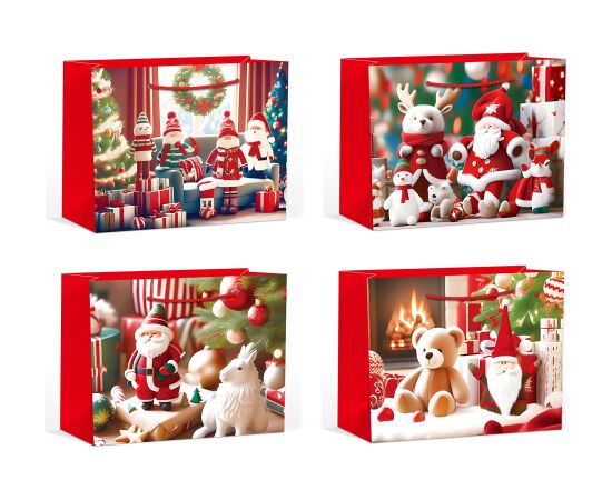 Gift bag XMAS DAY S, 24x18x8,5cm, mix Подарочные пакеты
