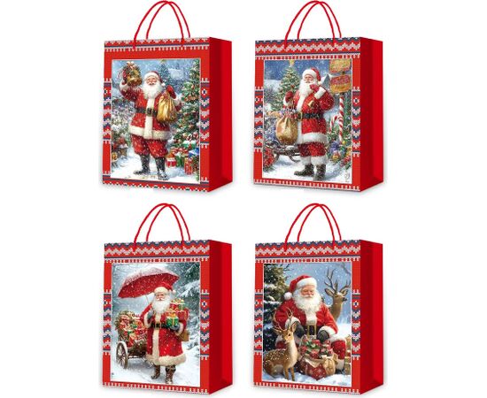 Gift bag SANTA DAY S, 18x24x8,5cm, mix Подарочные пакеты