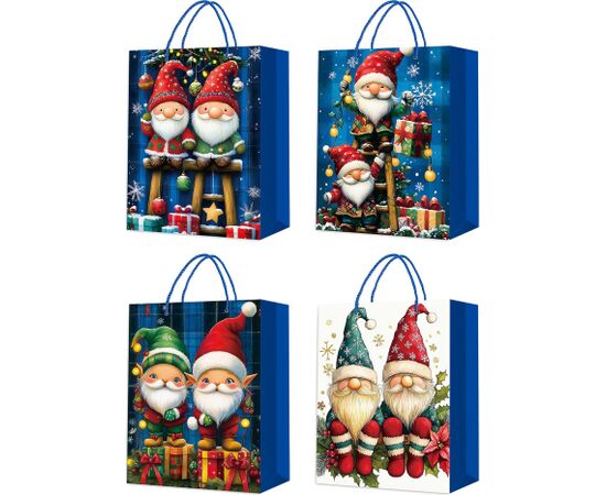 Gift bag XMAS ELF S, 18x24x8,5cm, mix Подарочные пакеты