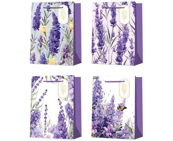Gift bag LAVENDER M, 26x32x12cm, mix Новости, мебель, дом