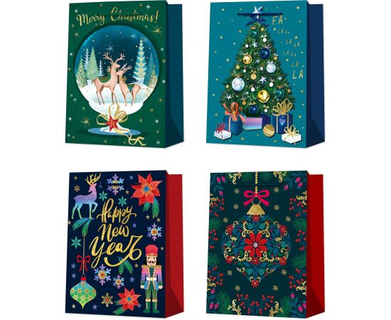 Gift bag XMAS WISH L, 31x42x12cm, mix Новинки Для дома и сада 