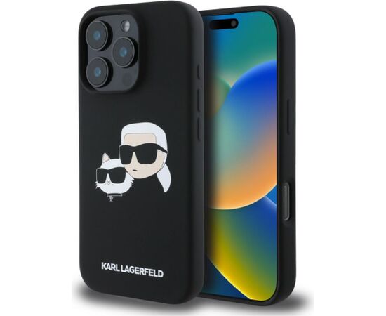 Karl Lagerfeld Apple  Karl Lagerfeld Liquid Silicone Double Heads MagSafe Case for iPhone 16 Pro Max Black Neoriģinālie Maciņi