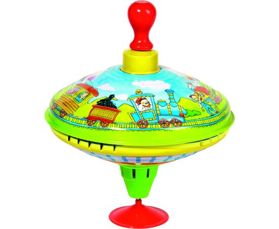 GOKI - Humming top with wooden handle train - (53058) (4013594530583) Куклы и аксессуары