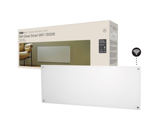 Mill Glass Smart WiFi Panel Heater Gen.4 1300W White Крупная бытовая техника