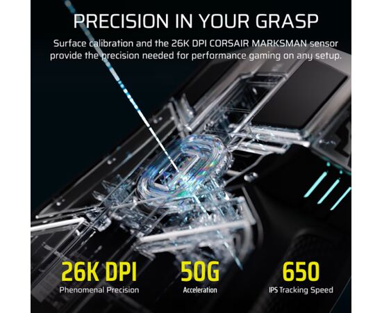 Corsair IRONCLAW SE Gaming Mouse Wireless/Wired 2.4GHz, Bluetooth, USB-C Black Мыши