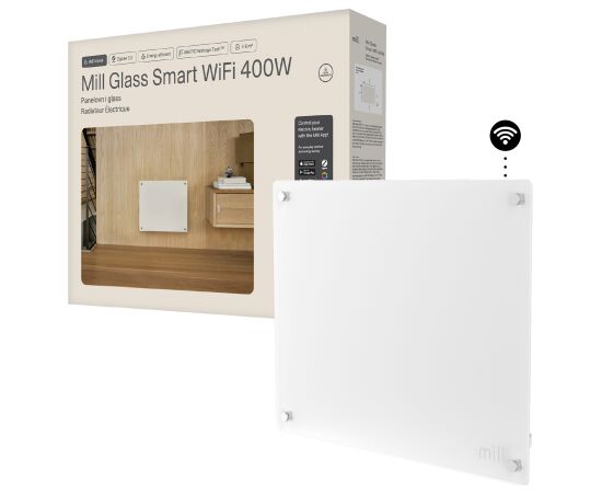 Mill Glass Smart WiFi Panel Heater Gen.4 400W White Крупная бытовая техника