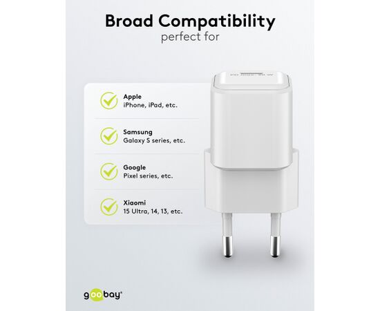 Goobay 20 W USB-C PD GaN Fast Charger Nano USB-C Новинки смартфонов и телефонов