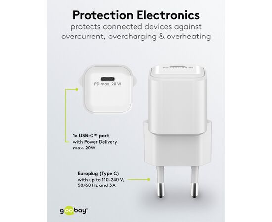 Goobay 20 W USB-C PD GaN Fast Charger Nano USB-C Новинки смартфонов и телефонов