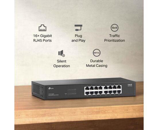 TP-LINK 16-Port Gigabit Switch LS1016G Unmanaged Desktop/Rack-mountable Switch