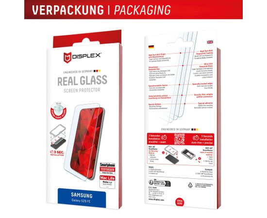 Samsung Galaxy S26 FE Real Glass By Displex Transparent Ekrānu aizsardzība