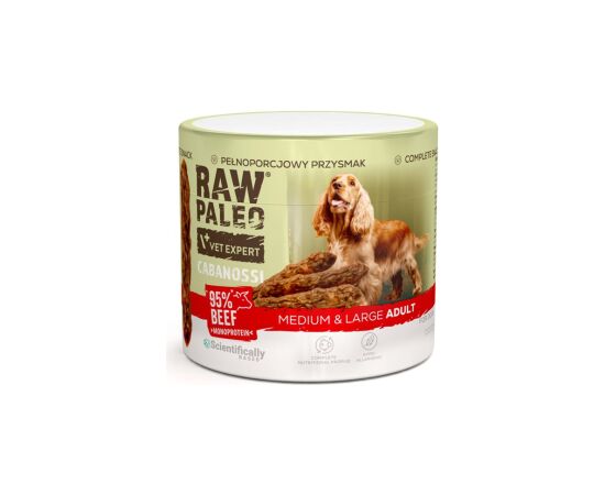 VetExpert Raw Paleo Cabanossi beef medium large 100g Suņu barība