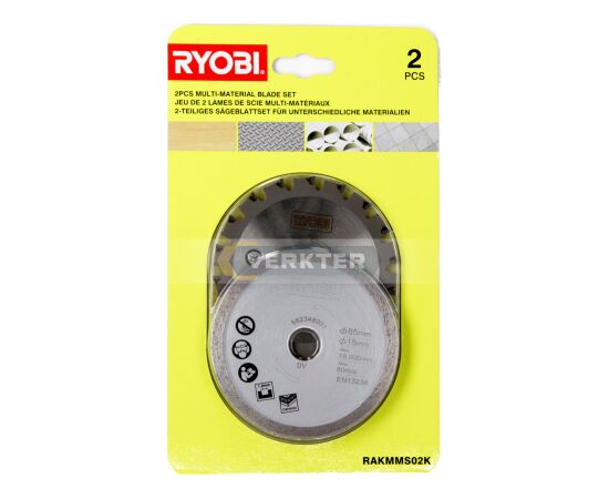 Universālais griešanas disks Ryobi RAKMMS02K; 85x15 mm; 2 gab. Zāģripas