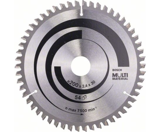 Griešanas disks kokam Bosch MULTI MATERIAL; 200x2,4x30,0 mm; Z54; -5° Zāģripas