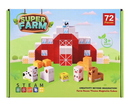 Mega Creative KLOCKI MAGNET FARMA 72EL 18X14X5 MC PUD 30 Конструкторы