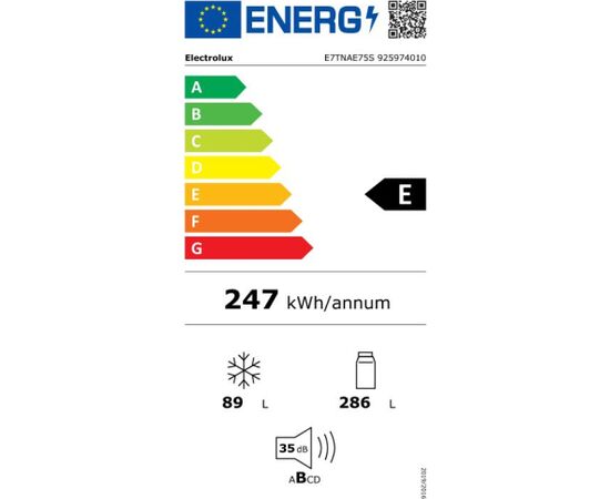 Electrolux E7TNAE75S Ledusskapis, iebūvējams 700.sērija GreenZone 188.4cm 70cm plats Ledusskapji, iebūvējami