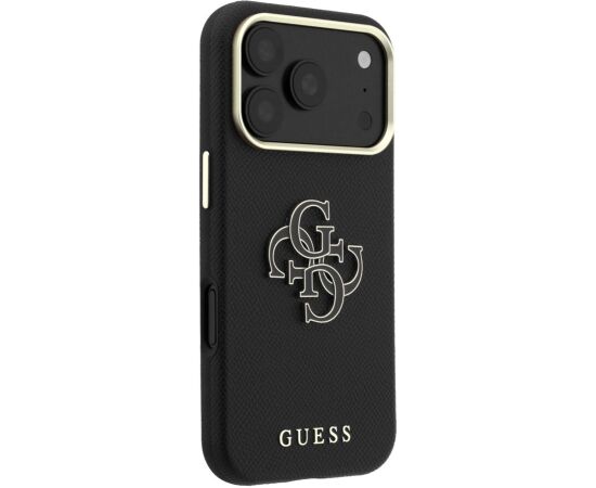 Guess Apple  iPhone 18 Pro SW Grained PU & Big Resin Logo Black Neoriģinālie Maciņi