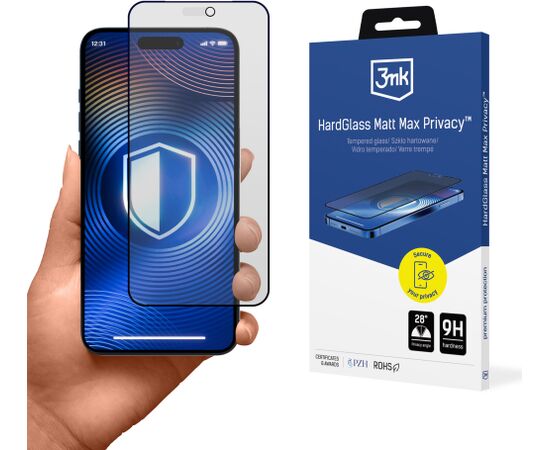 Apple iPhone 18 Pro - 3mk HardGlass Matt Max Privacy (5903108780773) Neoriģinālie Maciņi