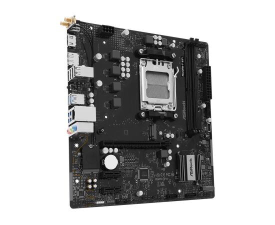 Mainboard ASROCK AMD A620A Socket AM5 micro ATX RAM DDR5-SDRAM 2xSlots Wi-Fi Yes Bluetooth Yes 1xNumber of M.2 (M) slots A620AM-PWIFI Mātes plates