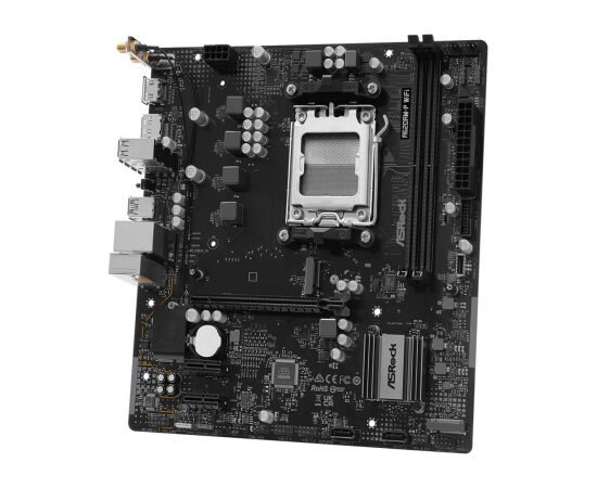 Mainboard ASROCK AMD A620A Socket AM5 micro ATX RAM DDR5-SDRAM 2xSlots Wi-Fi Yes Bluetooth Yes 1xNumber of M.2 (M) slots A620AM-PWIFI Mātes plates