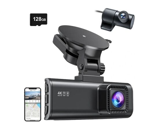 REDTIGER F7NP WiFi 4K + 1080p 128GB Dash Cam Video reģistratori