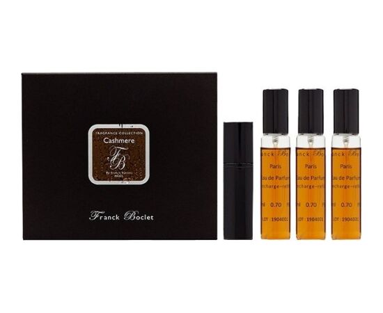 Set Franck Boclet: Cashmere, Eau De Parfum,  Refill, 3 pcs, 20 ml + Cashmere, Eau De Parfum, Refillable, 20 ml Unisex Jaunumi - Datori