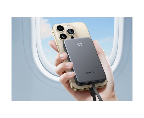 UGREEN PB526 Pārnēsājamā baterija 10000mAh 20W / pelēks Power Banks