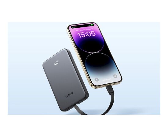 UGREEN PB526 Pārnēsājamā baterija 10000mAh 20W / pelēks Power Banks