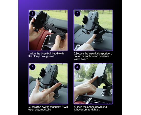 Car phone holder Choetech H043 black Telefonu Turētāji Auto Velo Moto