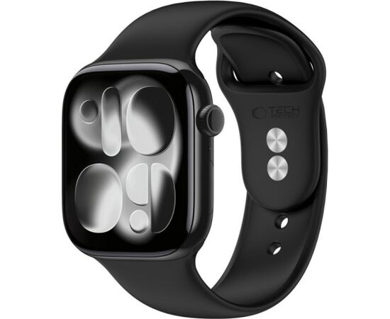 Tech-Protect watch strap Silicone Apple Watch 44/45/46/49mm, black Smart pūlksteņu aksesuāri