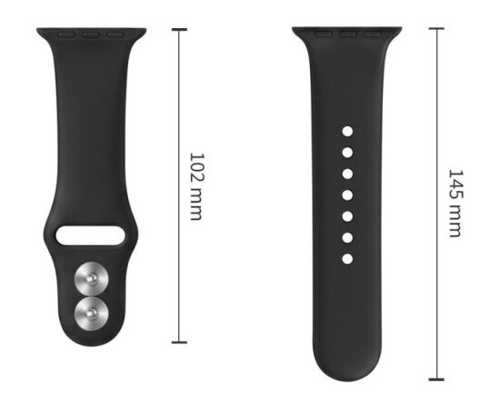 Tech-Protect watch strap Silicone Apple Watch 44/45/46/49mm, black Smart pūlksteņu aksesuāri