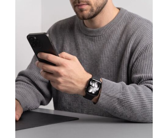 Tech-Protect watch strap Silicone Apple Watch 44/45/46/49mm, black Smart pūlksteņu aksesuāri