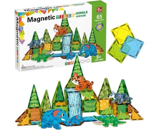 Trifox Klocki magnetyczne dżungla 65el EDUKAMP (5901353691561) Конструкторы