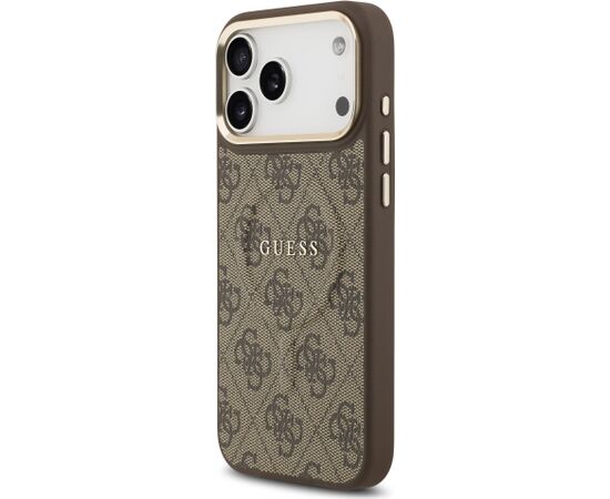 Guess PU Leather 4G Gold Frame MagSafe Case Чехол для Apple iPhone 17 Pro Max Чехлы - альтернативные
