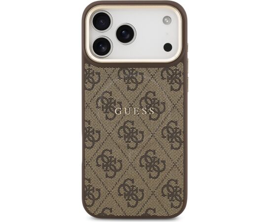 Guess PU Leather 4G Gold Frame MagSafe Case Чехол для Apple iPhone 17 Pro Max Чехлы - альтернативные