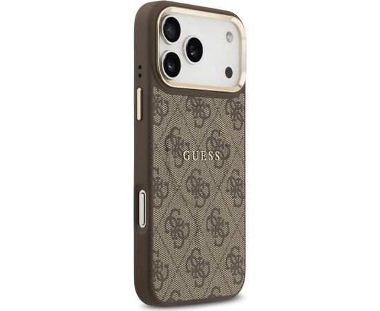 Guess PU Leather 4G Gold Frame MagSafe Case Чехол для Apple iPhone 17 Pro Max Чехлы - альтернативные