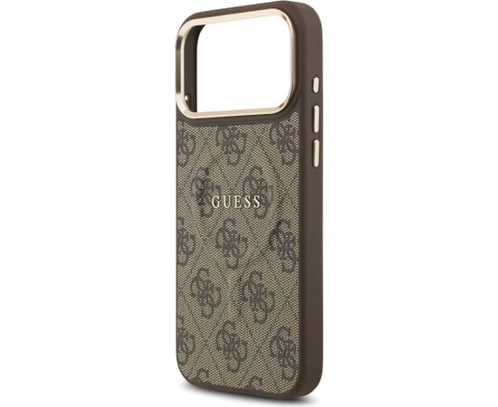 Guess PU Leather 4G Gold Frame MagSafe Case Чехол для Apple iPhone 17 Pro Max Чехлы - альтернативные
