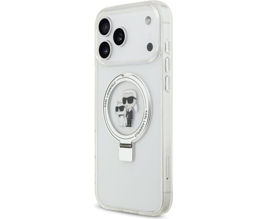 Karl Lagerfeld Ringstand Karl and Choupette MagSafe Case Aizsargapvalks priekš Apple iPhone 17 Pro Max Neoriģinālie Maciņi