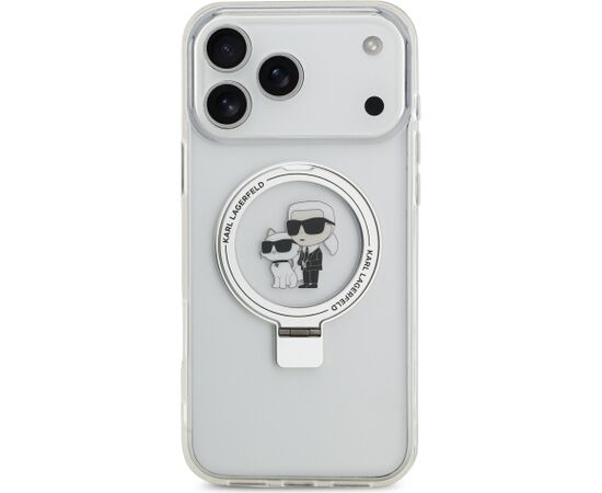 Karl Lagerfeld Ringstand Karl and Choupette MagSafe Case Aizsargapvalks priekš Apple iPhone 17 Pro Max Neoriģinālie Maciņi