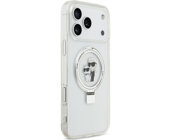 Karl Lagerfeld Ringstand Karl and Choupette MagSafe Case Aizsargapvalks priekš Apple iPhone 17 Pro Max Neoriģinālie Maciņi