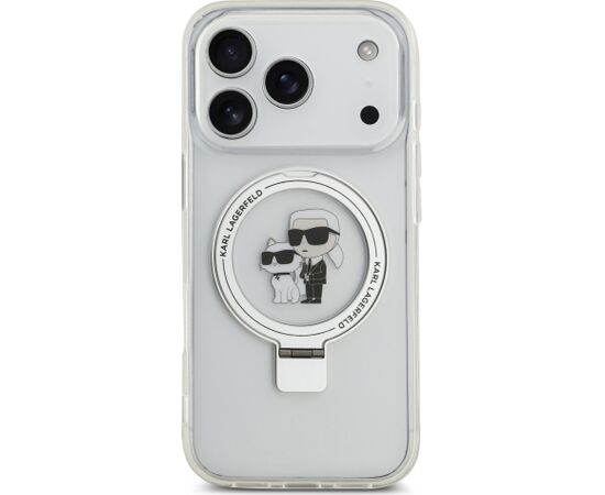 Karl Lagerfeld Ringstand Karl and Choupette MagSafe Case Aizsargapvalks priekš Apple iPhone 17 Pro Neoriģinālie Maciņi
