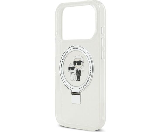 Karl Lagerfeld Ringstand Karl and Choupette MagSafe Case Aizsargapvalks priekš Apple iPhone 17 Pro Neoriģinālie Maciņi
