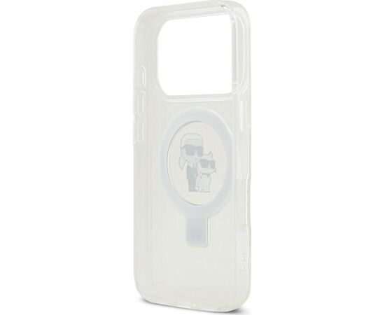 Karl Lagerfeld Ringstand Karl and Choupette MagSafe Case Aizsargapvalks priekš Apple iPhone 17 Pro Neoriģinālie Maciņi