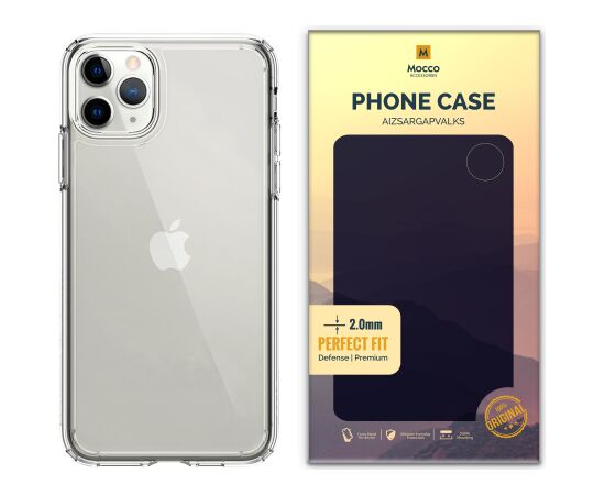 Mocco Original Clear Case 2mm Aizmugurējais Silikona Apvalks Priekš Apple iPhone 12 / iPhone 12 Pro Caurspīdīgs Neoriģinālie Maciņi